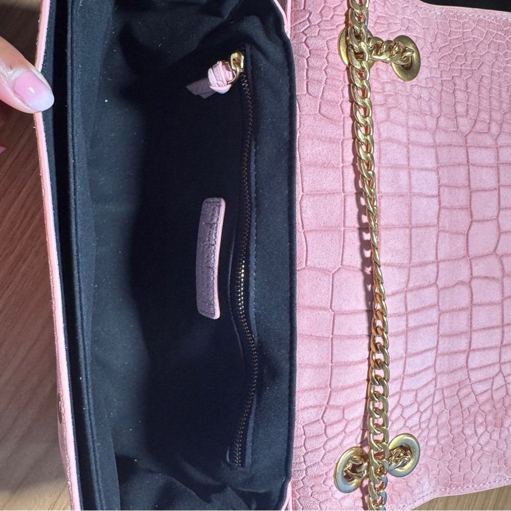 Brandon Blackwood Pink Croc-suede Bag - Picture 8 of 11
